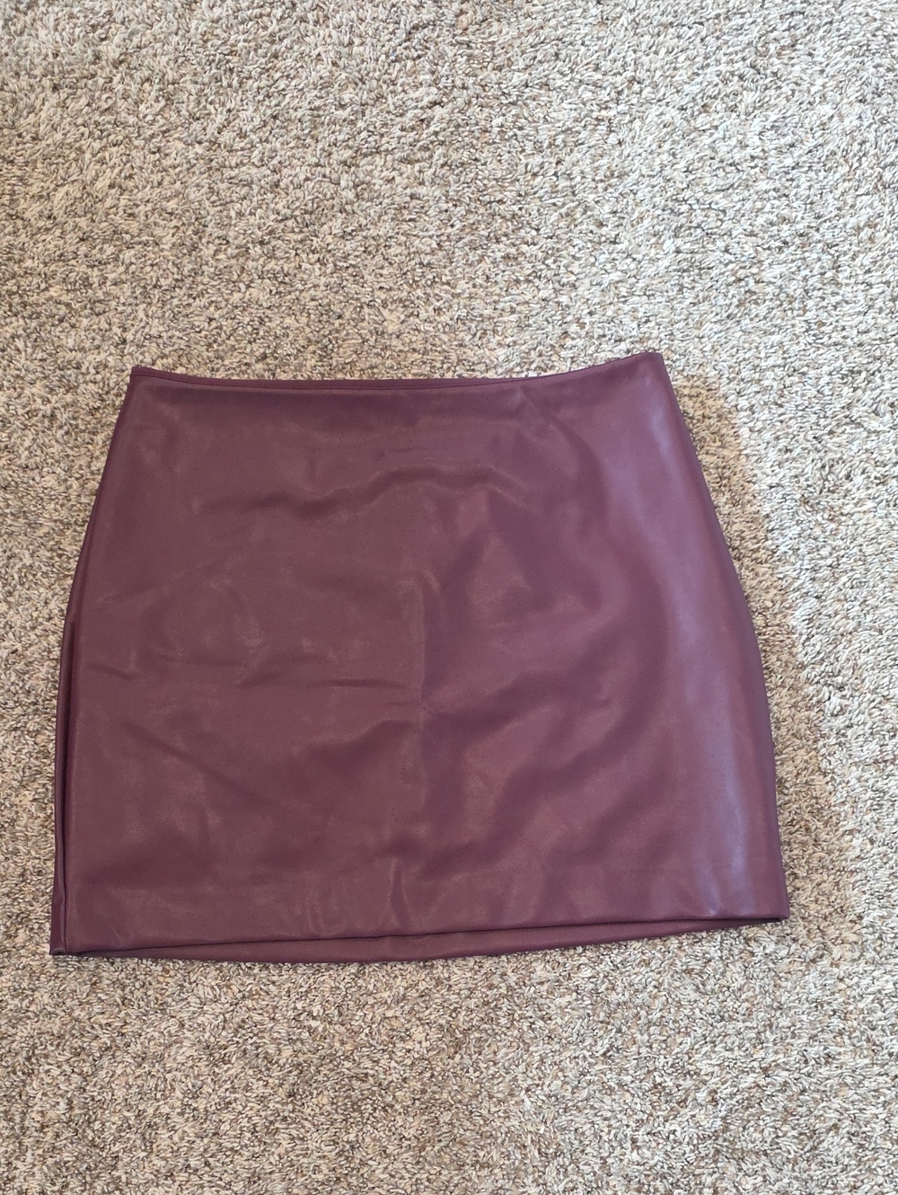 Express Faux Leather Mini Skirt in Plum